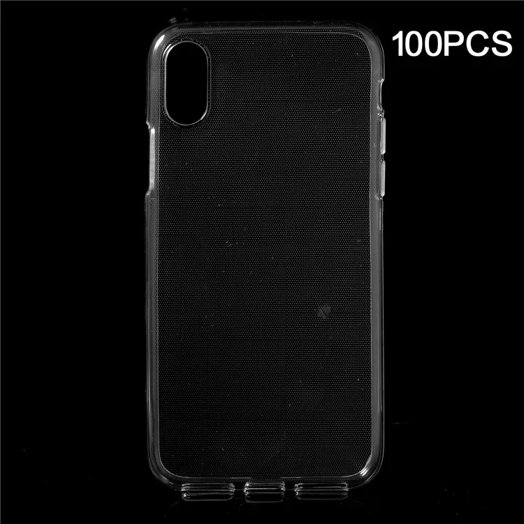 100PCS Clear TPU Mobile Phone Cover Shell with Non-slip Inner for iPhone X/10 5.8 inch - Transparent