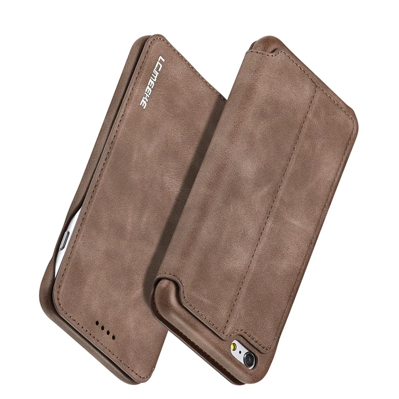 LC.IMEEKE Retro Style Leather Stand Card Slot Mobile Casing for iPhone 6s/6 4.7-inch - Coffee