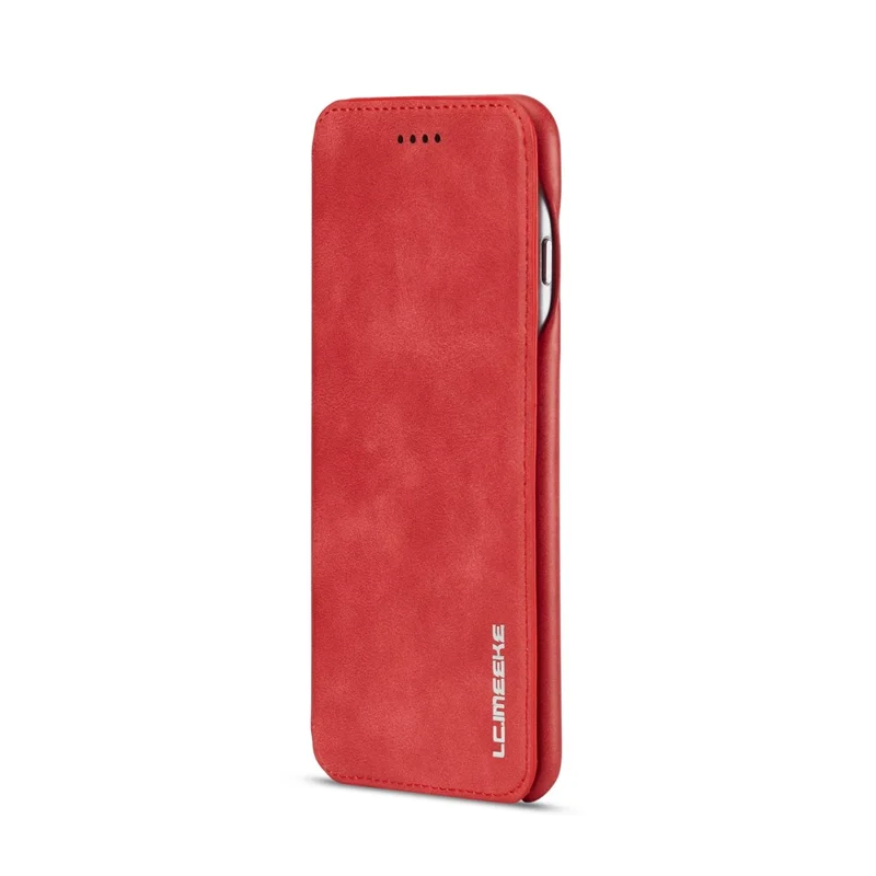 LC.IMEEKE for iPhone 6s Plus/6 Plus Retro Style Leather Card Holder Stand Flip Cover - Red