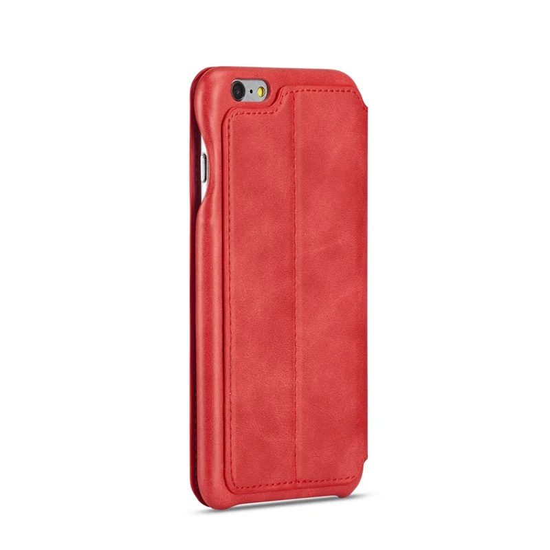 LC.IMEEKE for iPhone 6s Plus/6 Plus Retro Style Leather Card Holder Stand Flip Cover - Red