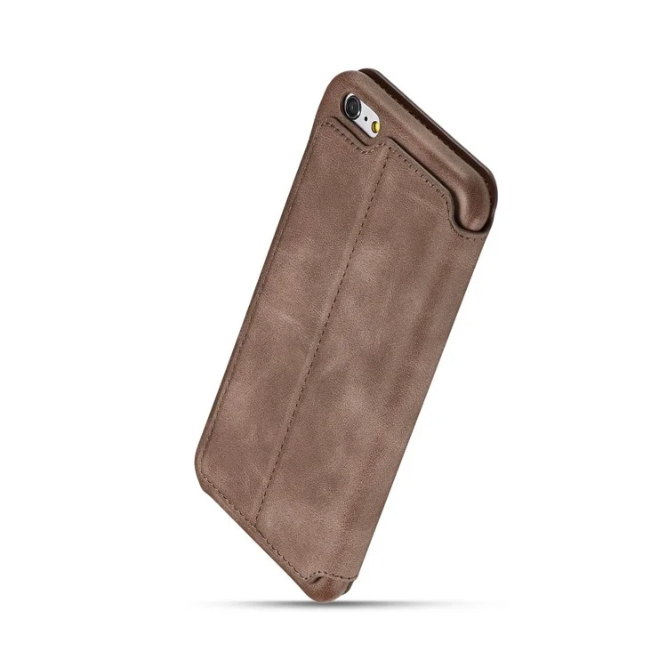 LC.IMEEKE for iPhone 6s Plus/6 Plus Retro Style Leather Card Holder Stand Mobile Cover - Coffee