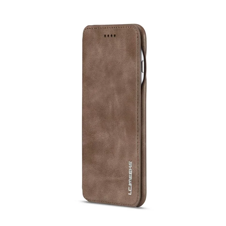 LC.IMEEKE for iPhone 6s Plus/6 Plus Retro Style Leather Card Holder Stand Mobile Cover - Coffee