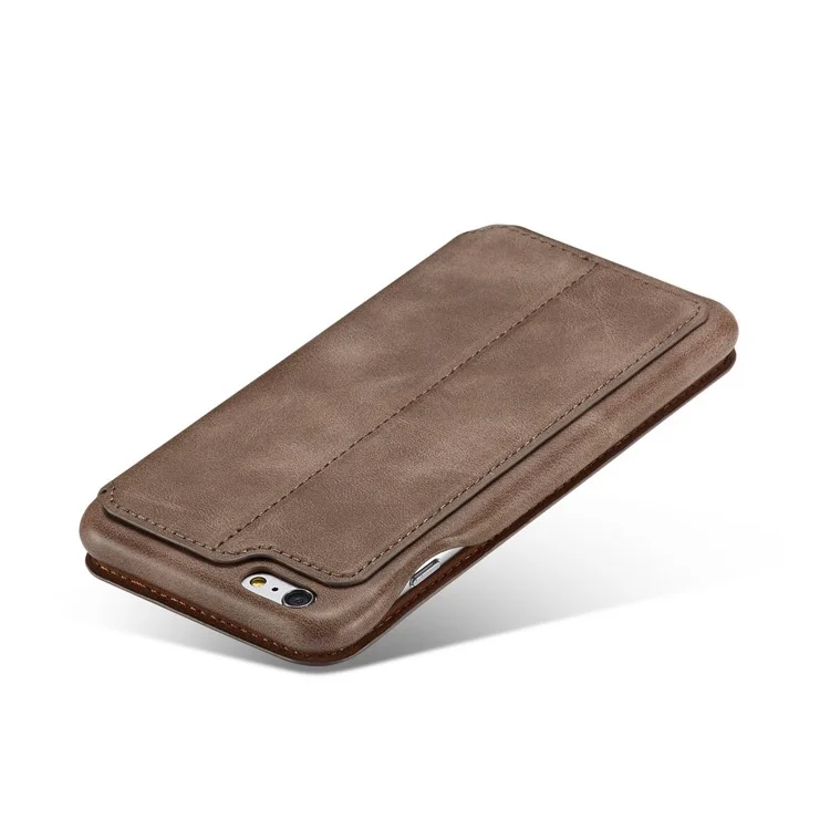 LC.IMEEKE for iPhone 6s Plus/6 Plus Retro Style Leather Card Holder Stand Mobile Cover - Coffee