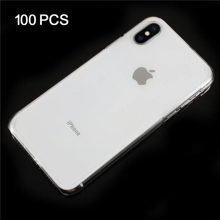 100Pcs/Set Crystal Clear Hard Plastic Mobile Phone Case for iPhone X