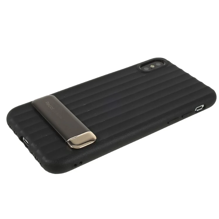 RECCI Duke Series TPU Protective Phone Case with Kickstand for iPhone X - Black