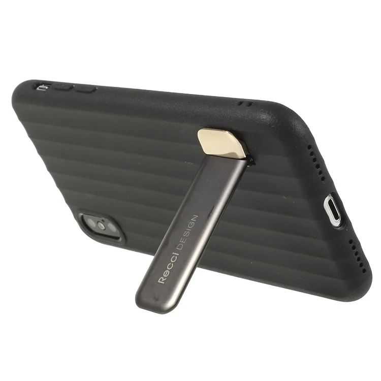 RECCI Duke Series TPU Protective Phone Case with Kickstand for iPhone X - Black