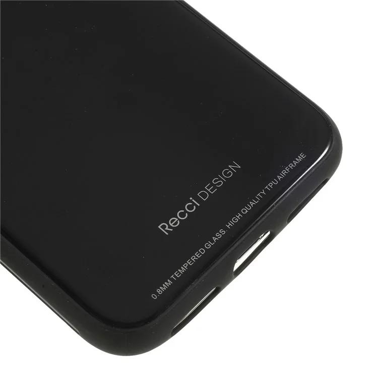 RECCI 9H Tempered Glass Case for iPhone X Anti-scratch Hybrid Mobile Phone Cover - Black