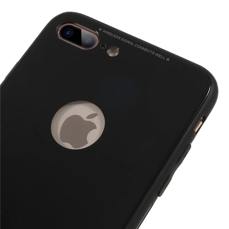 RECCI Anti-scratch 9H Tempered Glass + PC + TPU Hybrid Case for iPhone 8 Plus 5.5 inch - Black