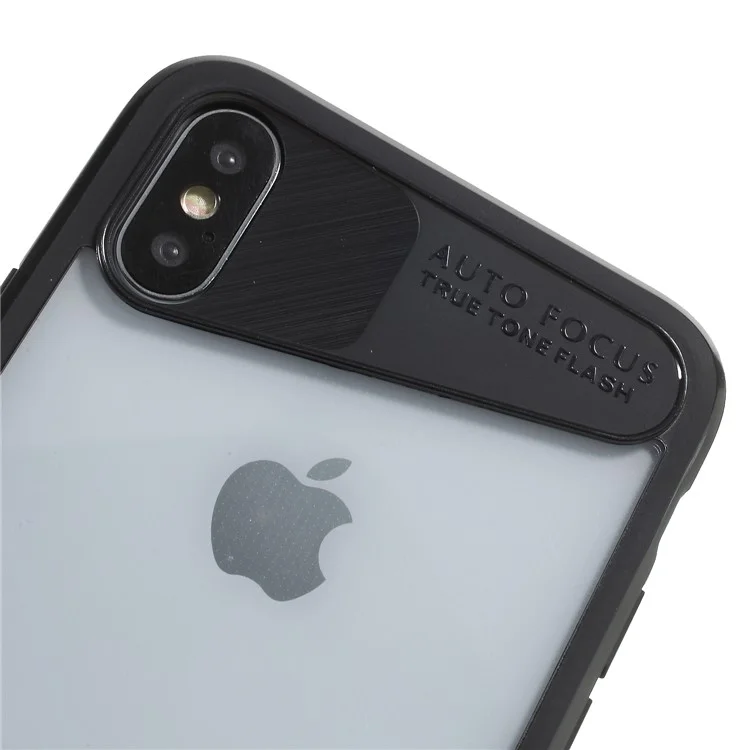 RECCI Clear PC Back + TPU Frame Hybrid Case for iPhone X - Black