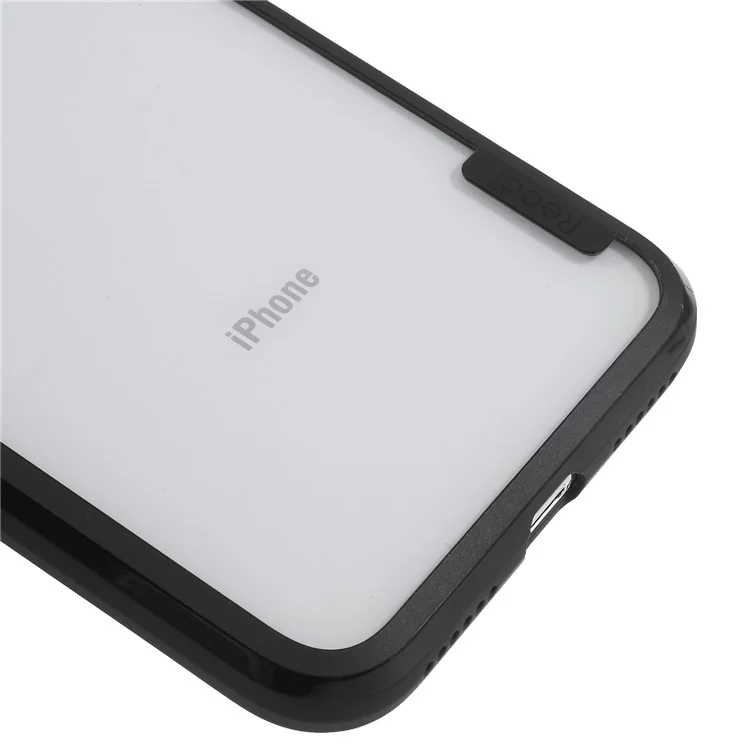 RECCI Clear PC Back + TPU Frame Hybrid Case for iPhone X - Black