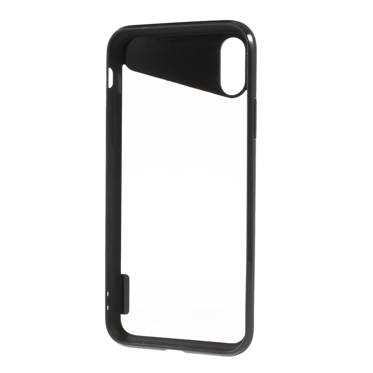 RECCI Clear PC Back + TPU Frame Hybrid Case for iPhone X - Black