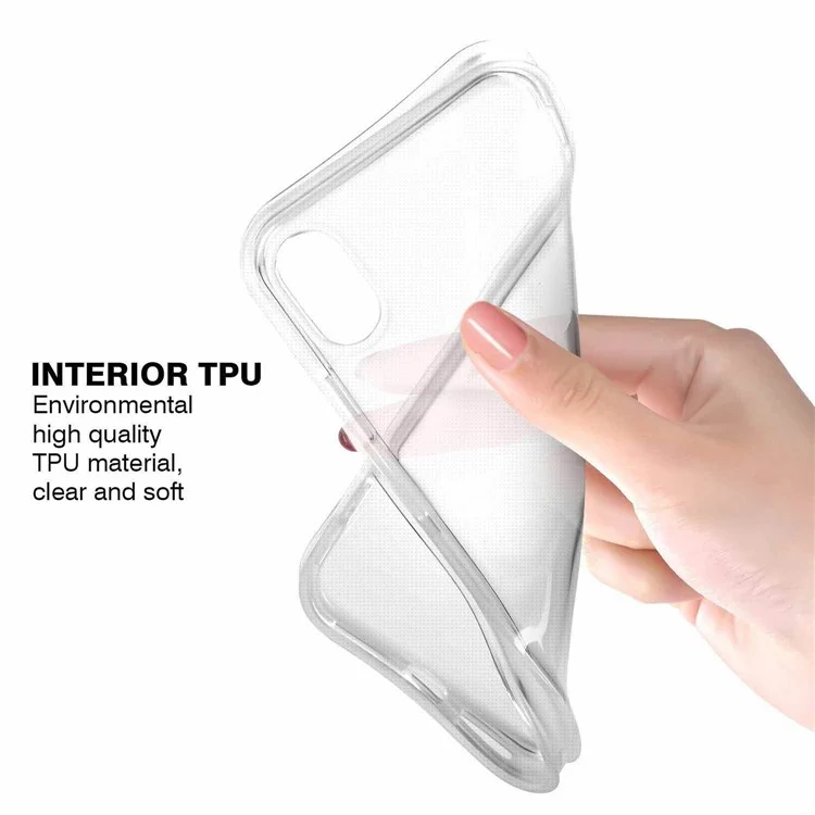 Rubberized Transparent PC + TPU Dustproof Hybrid Mobile Phone Case Accessory for iPhone X(Ten) - Purple