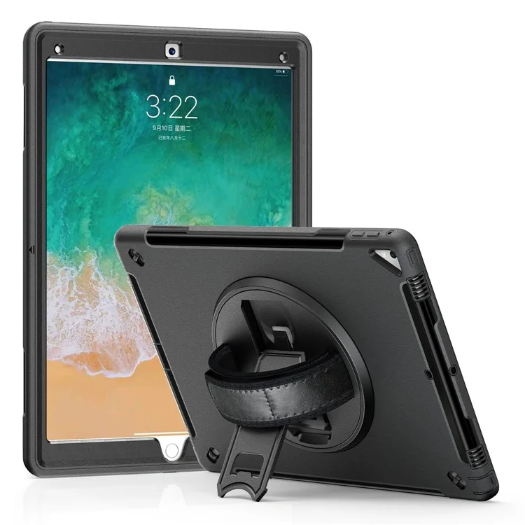 Für IPad Pro 12.9 (2017) Hochleistungs-PC-TPU-Hybrid-Tablet-Hülle Mit Rotary-Kickstand - Schwarz