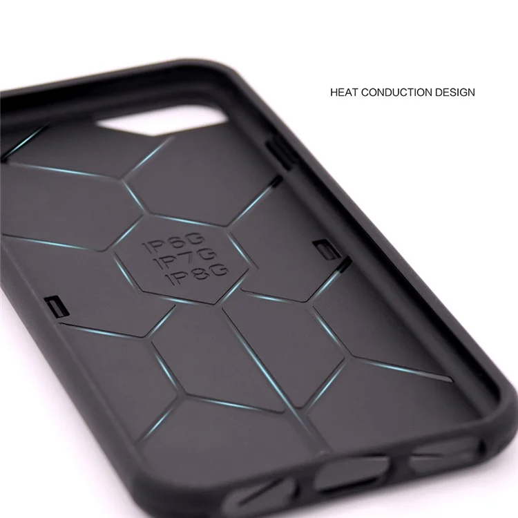 Geometric Figure Armor PC + TPU Hybrid Shockproof Case for iPhone 8 Plus / 7 Plus / 6s Plus / 6 Plus - Black