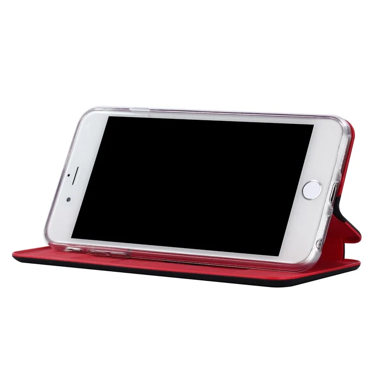 Auto-absorbed Stand Phone Thin Case with Card Holder for iPhone 8/7/6s/6 4.7 inch - Black