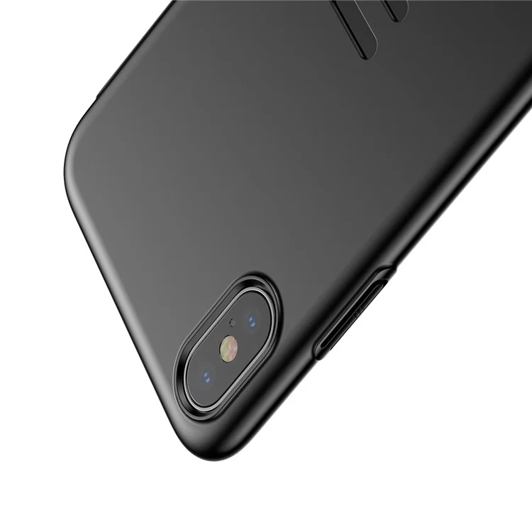BASEUS Little Tail Series Hard PC Back Phone Casing with Finger Grip Ring Holder for iPhone X - Red/Black