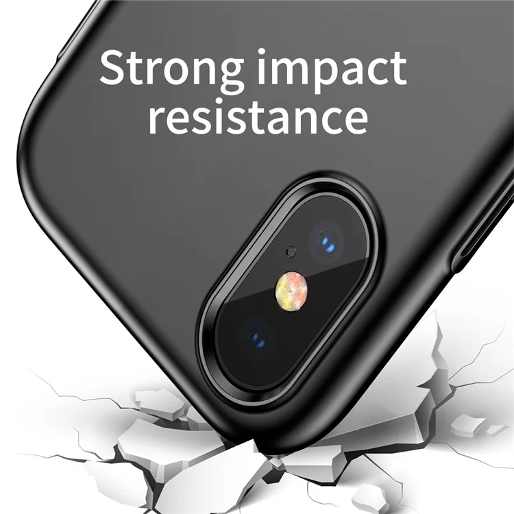 BASEUS Little Tail Series Hard PC Back Phone Casing with Finger Grip Ring Holder for iPhone X - Red/Black