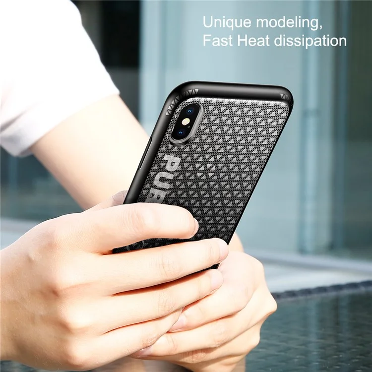 BASEUS Parkour Heat Dissipation TPU + PC Hybrid Case for iPhone X - Black