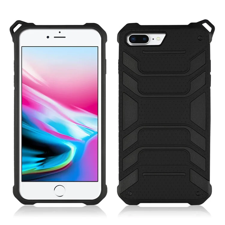 ANGIBABE Spider Series TPU+PC Shockproof Hybrid Case for iPhone 8 Plus / 7 Plus - Black