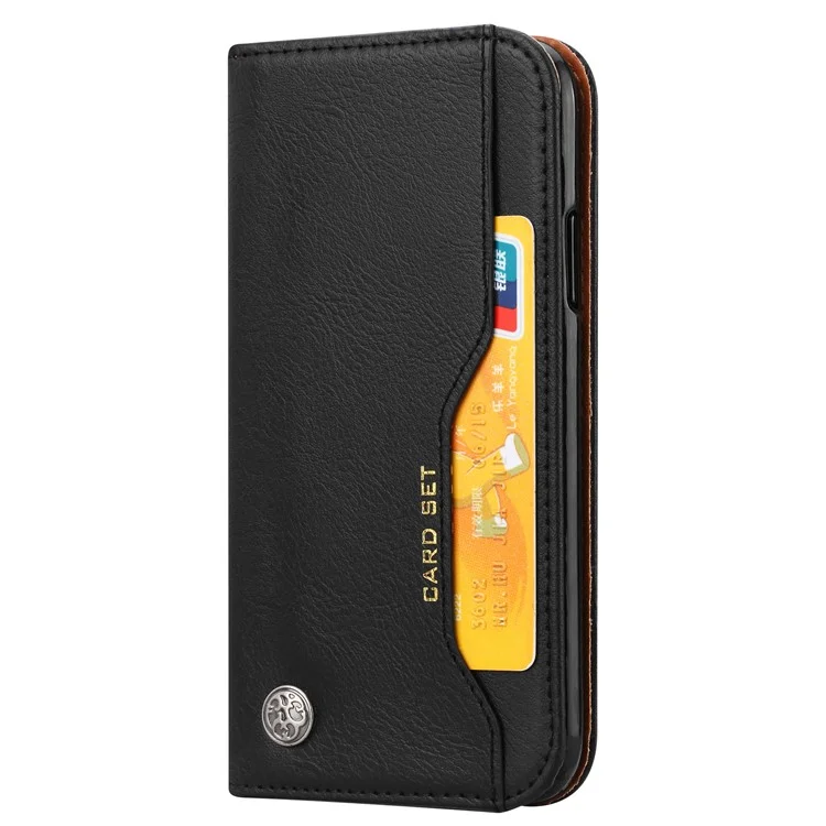 Case de Billetera de Cuero PU de Auto-absorbido Para Iphone xs / X 5.8 Pulgadas - Negro