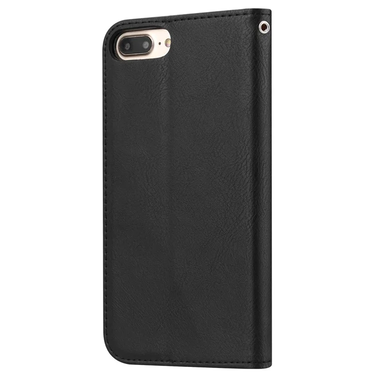 PU Leather Auto-absorbed Wallet Stand Case for 8 Plus / 7 Plus / 6s Plus / 6 Plus 5.5 inch - Black