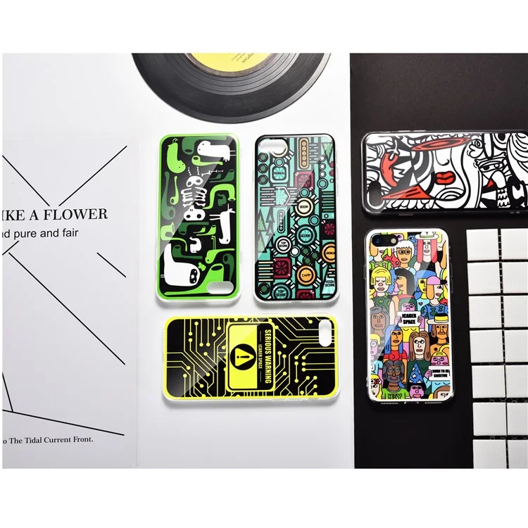 Rubberized IMD Patterned TPU Cell Phone Case for iPhone 8 / 7 4.7 inch - I Carer Space
