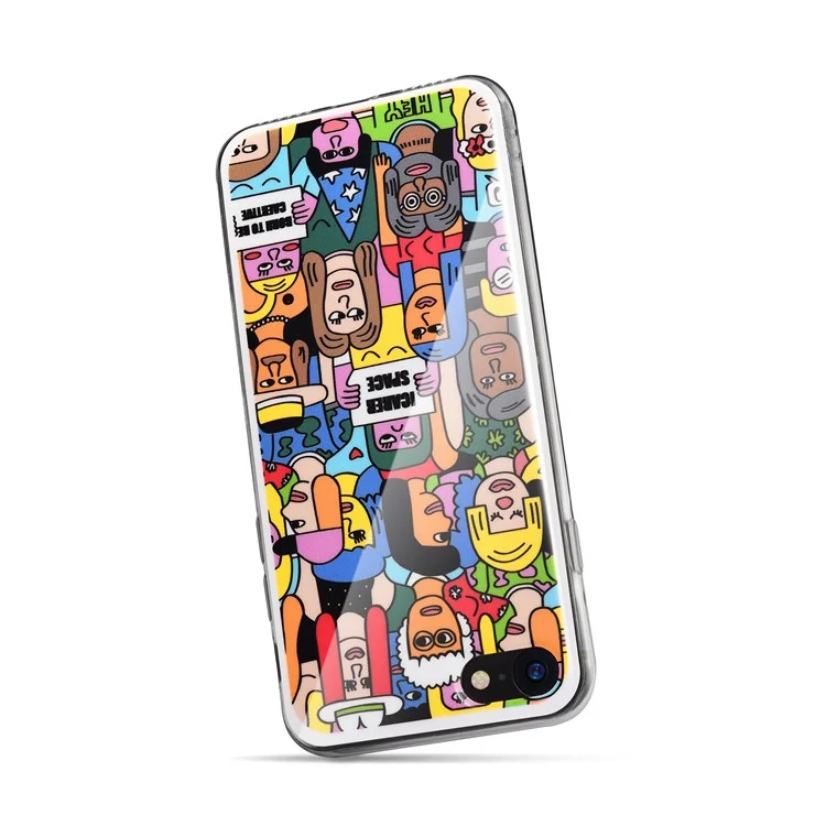 Rubberized IMD Patterned TPU Cell Phone Case for iPhone 8 / 7 4.7 inch - I Carer Space