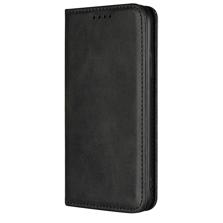 Magnetic Stand Leather Wallet Case for iPhone X - Black