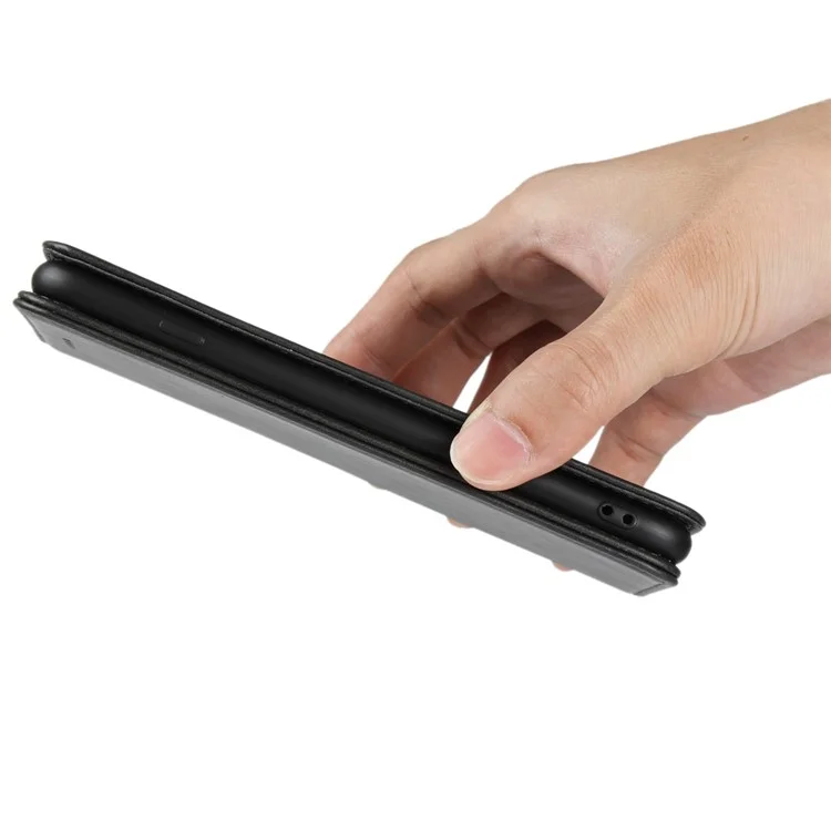 Magnetic Stand Leather Wallet Case for iPhone X - Black
