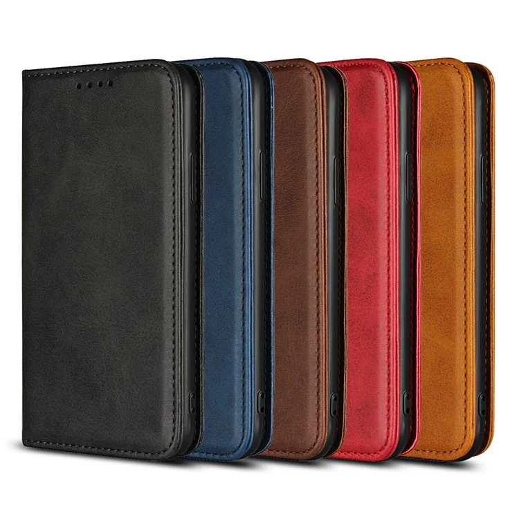 Magnetic Stand Leather Wallet Case for iPhone X - Black