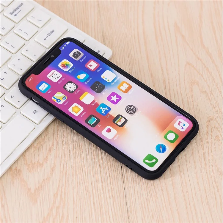 MOLAN CANO Rubberized Soft TPU Gel Case for iPhone X - Black