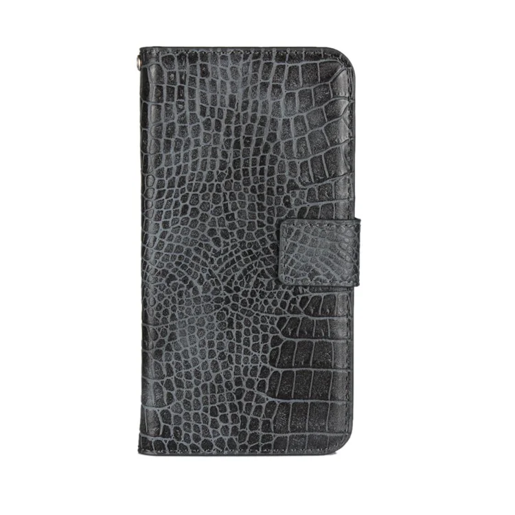 Crocodile Texture PU Leather Magnetic Wallet Stand Case for iPhone X - Black