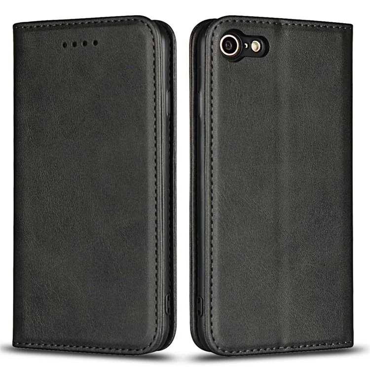 Magnetic Stand Leather Wallet Case for iPhone 8/7 4.7 inch - Black