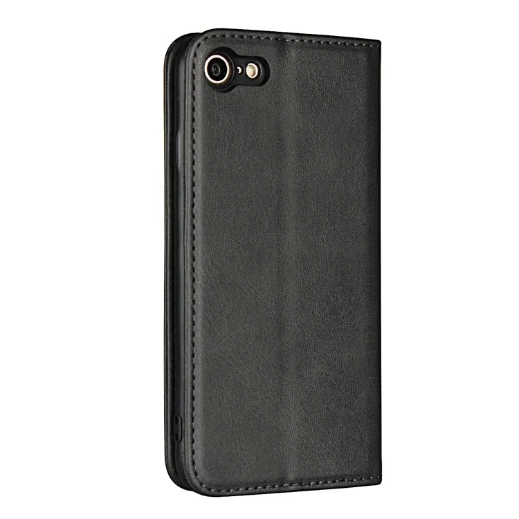 Magnetic Stand Leather Wallet Case for iPhone 8/7 4.7 inch - Black
