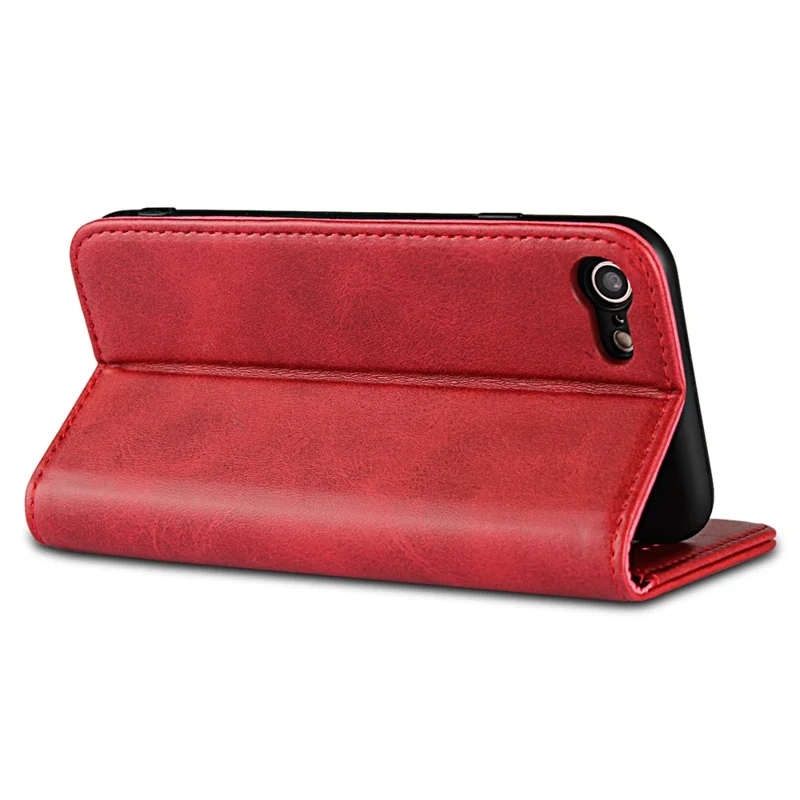 For iPhone 7/8/SE (2020)/SE (2022) 4.7 inch Magnetic Stand Leather Wallet Mobile Phone Case - Red
