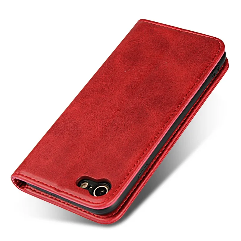 For iPhone 7/8/SE (2020)/SE (2022) 4.7 inch Magnetic Stand Leather Wallet Mobile Phone Case - Red