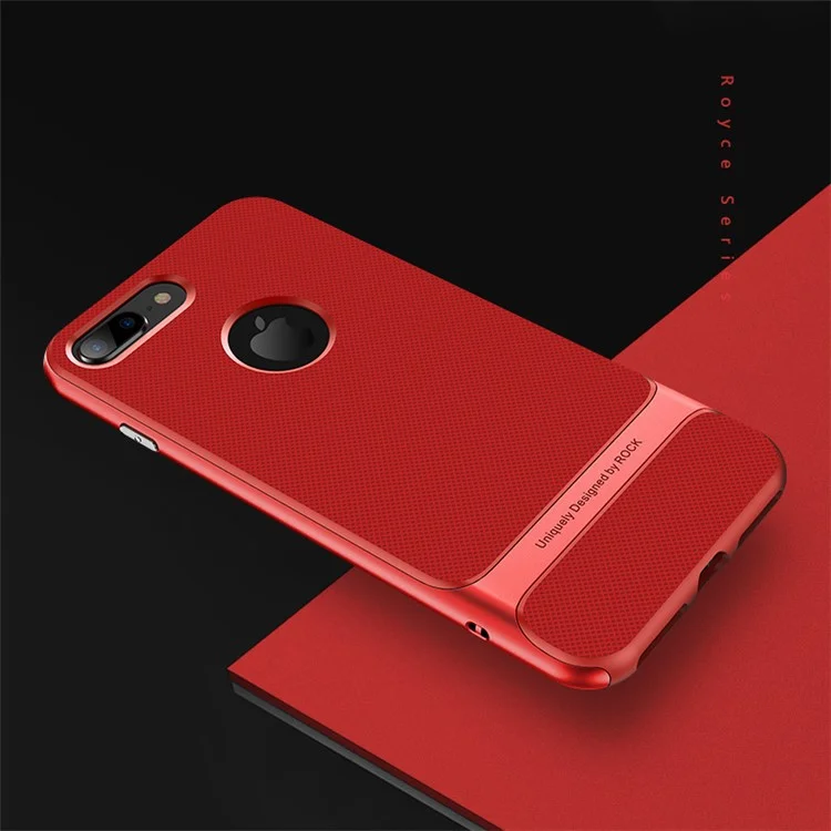 ROCK Royce Series PC + TPU Hybrid Phone Cover for iPhone 8 Plus - Red