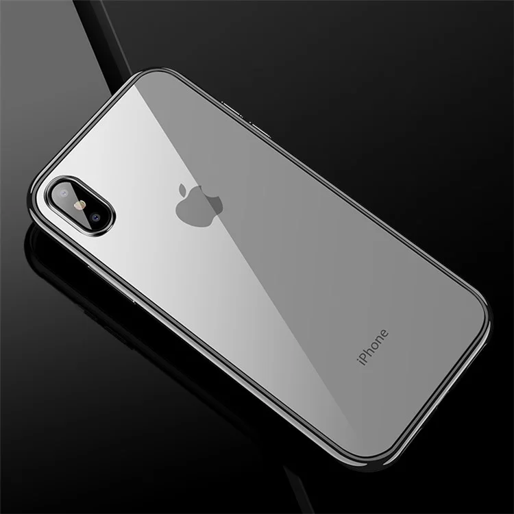 CAFELE Electroplating Soft TPU Mobile Phone Cover for iPhone X - Silver
