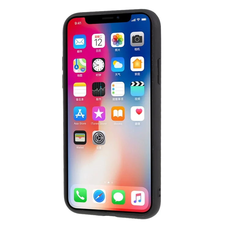 Embossment Pattern Plastic Case with 360-degree Ring Kickstand for iPhone X - Cool Smoking Girl