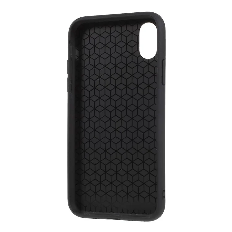 Embossment Pattern Plastic Case with 360-degree Ring Kickstand for iPhone X - Cool Smoking Girl