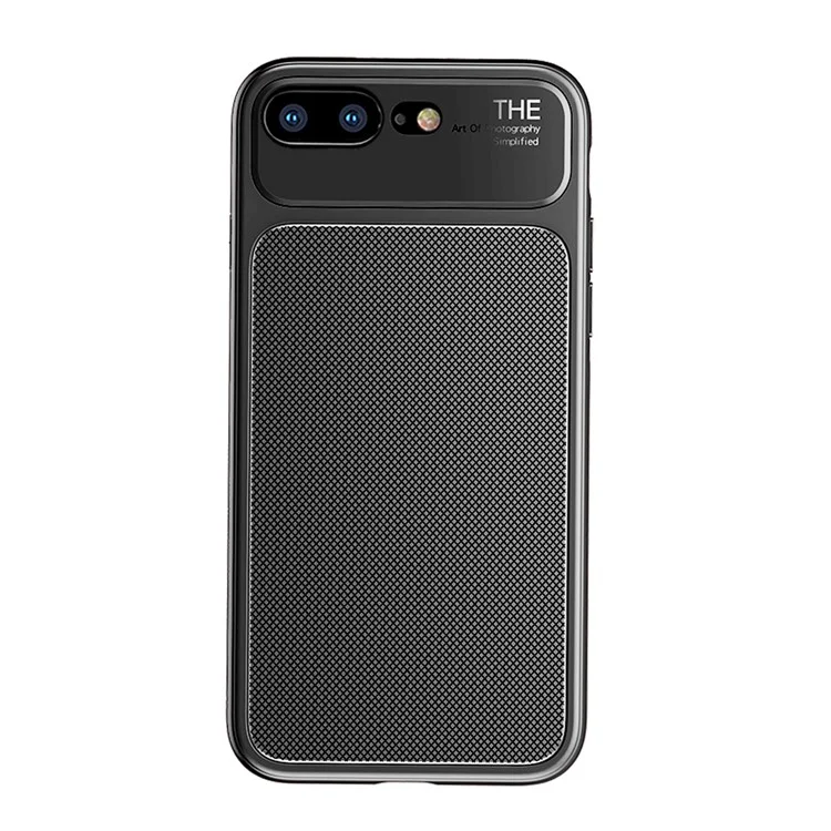 BASEUS Knight Series Diamond Pattern High Aluminum Glass + Soft TPU Hybrid Cell Phone Cover for iPhone 8 Plus / 7 Plus - Black