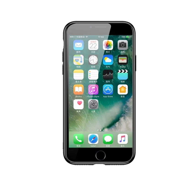 BASEUS Knight Series Diamond Pattern High Aluminum Glass + Soft TPU Hybrid Cell Phone Cover for iPhone 8 Plus / 7 Plus - Black