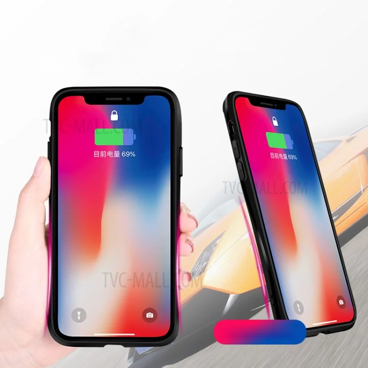 JOYROOM Detachable Tempered Glass + Drop-proof TPU Hybrid Back Case for iPhone X(Ten) - Black