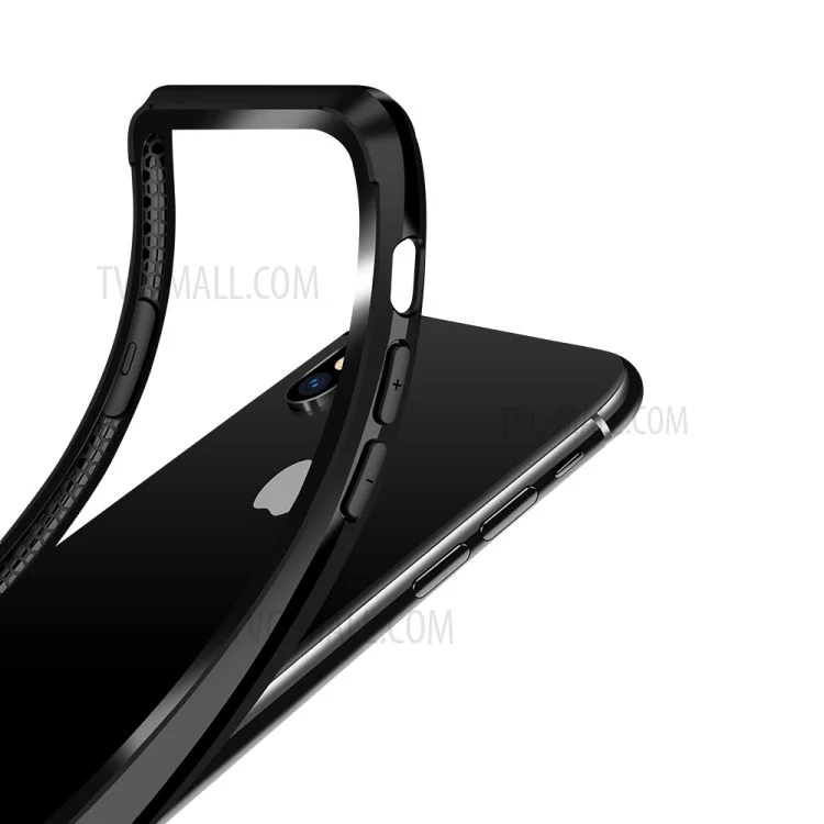 JOYROOM Detachable Tempered Glass + Drop-proof TPU Hybrid Back Case for iPhone X(Ten) - Black