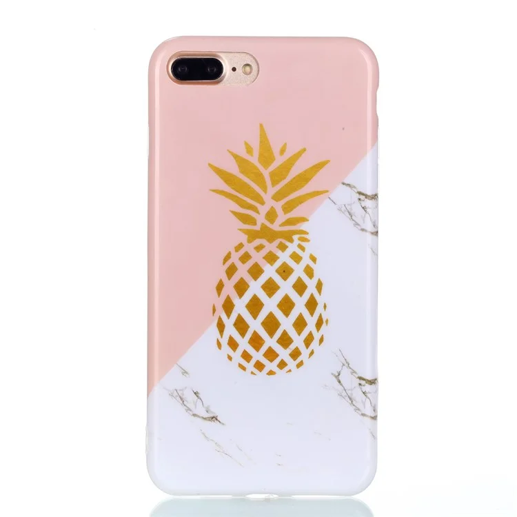 Stylish Marble Pattern IMD TPU Phone Case for iPhone 8 Plus/7 Plus 5.5 inch - Pineapple