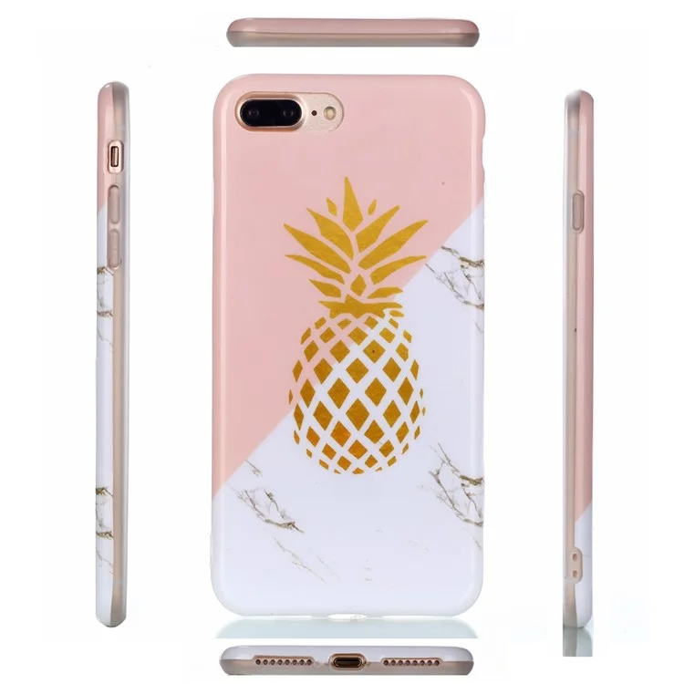 Stylish Marble Pattern IMD TPU Phone Case for iPhone 8 Plus/7 Plus 5.5 inch - Pineapple