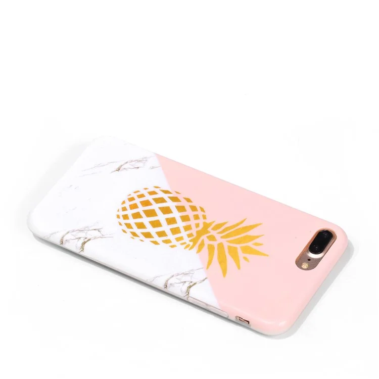 Stylish Marble Pattern IMD TPU Phone Case for iPhone 8 Plus/7 Plus 5.5 inch - Pineapple