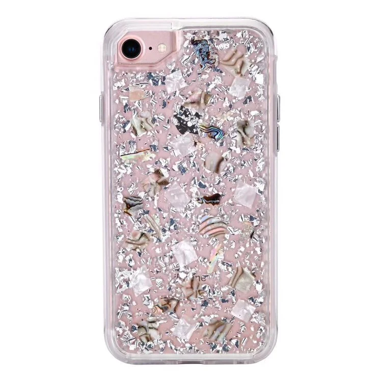 Epoxy Dried Real Flower Preservation PC TPU Hybrid Case for iPhone 8 Plus/7 Plus/6s Plus/6 Plus - Style A