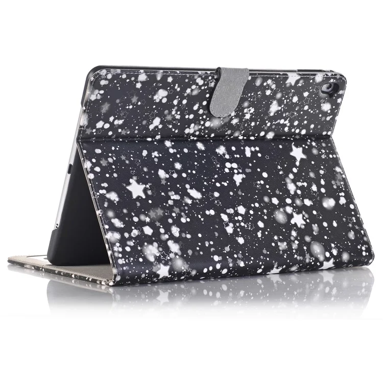 Starry Sky Pattern Smart Awakening Stand Leather Wallet Flip Case for iPad 9.7 (2018) / 9.7 (2017) - White