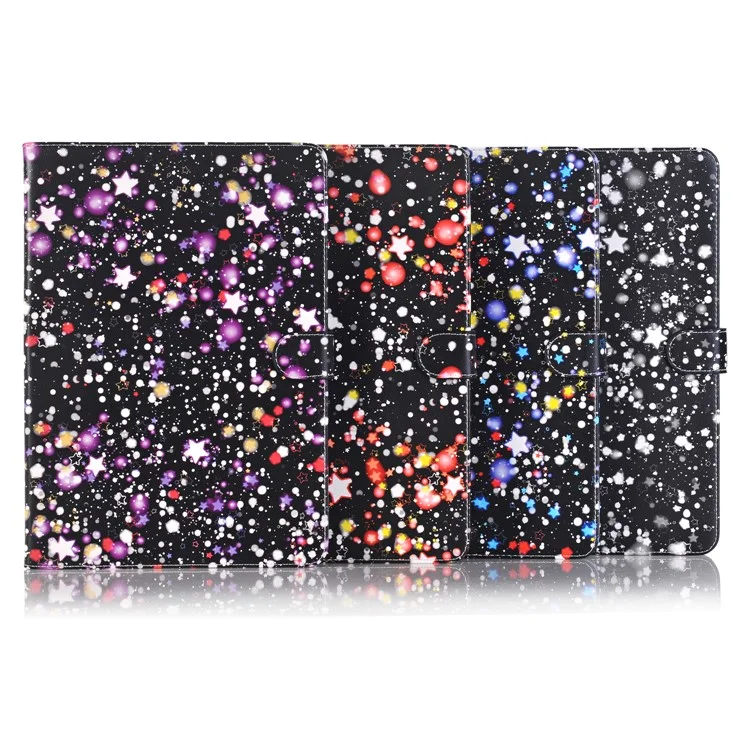 Starry Sky Pattern Smart Awakening Stand Leather Wallet Flip Case for iPad 9.7 (2018) / 9.7 (2017) - White